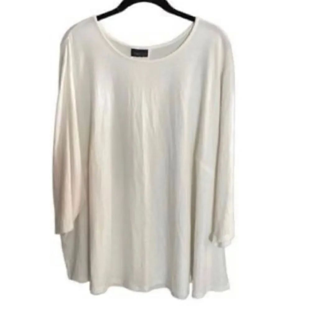 J Jill women’s wearable collection, ivory 3/4 sleeve tunic top SXL